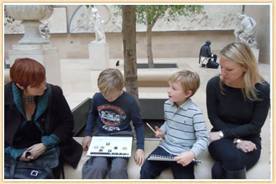 Family on Paris Muse Tour of Louvre Museum in Paris, France
