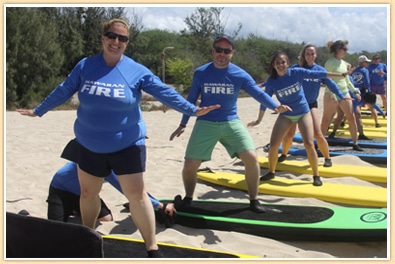 Hawaiian Fire Surf Lessons Dry Land Instruction