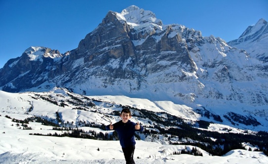 Boy Posing Grindelwald Switzerland