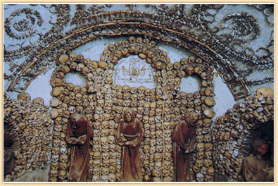 capuchin crypt in rome - chapel made up of skulls and bones