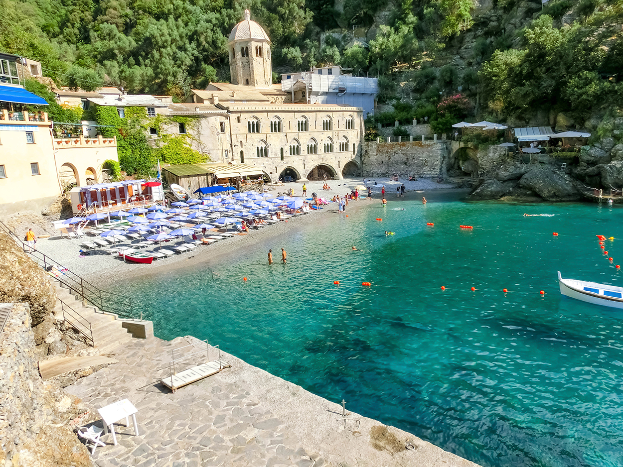 San Fruttuoso Abbey in Camogli. Photo by Solarisys/AdobeStock