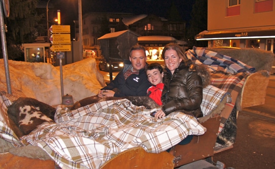 Horse and Buggy Ride to Dinner in Davos Switzerland