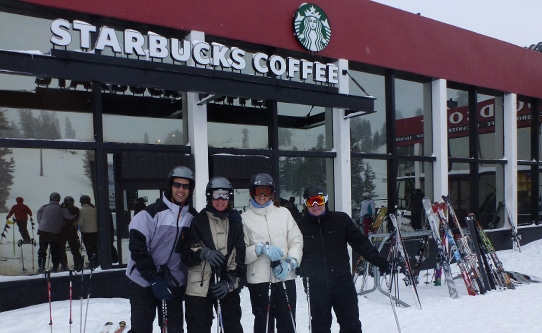 Ski Up Starbucks Squaw Valley California