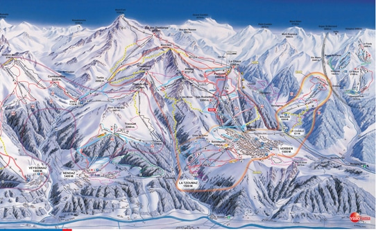 Verbier Switzerland Ski Map