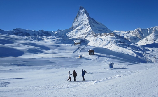 Skiing Under the Matterhorn Zermatt