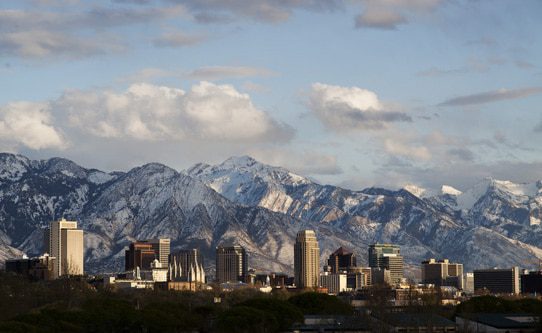 Ski resorts in the Wasatch Range are a stone's throw from downtown Salt Lake City. Photo: Ski Utah.