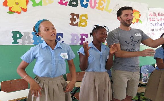 Community service work in Dominican Schools