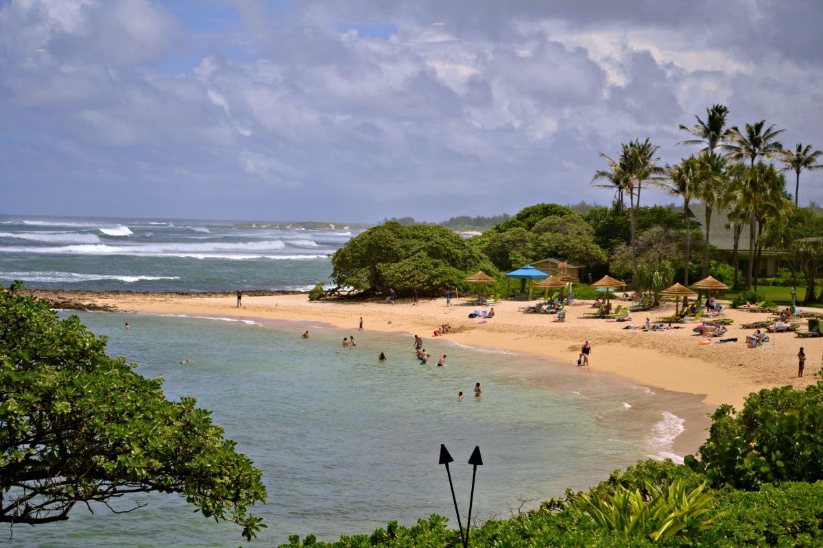 The protected beach is great for swimming, snorkeling and boogie boarding.