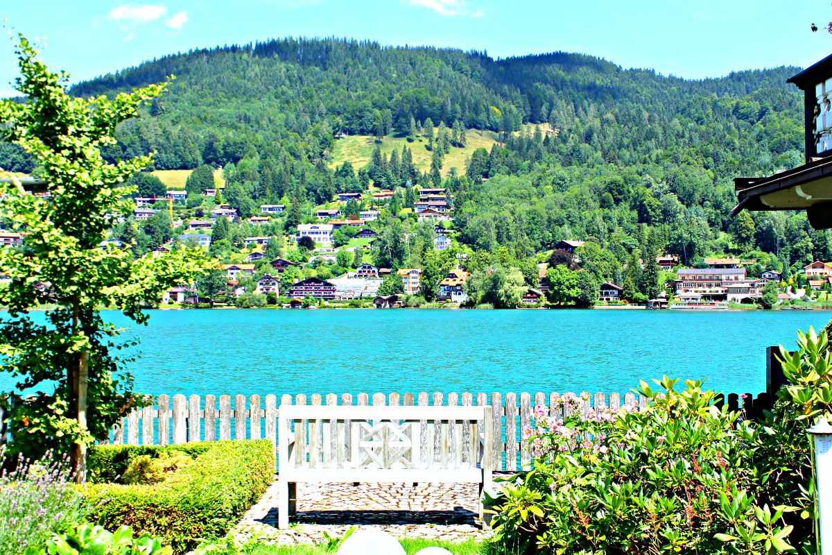 Just steps away from the hotel property is gorgeous Lake Tegernsee, a popular German vacation destination.