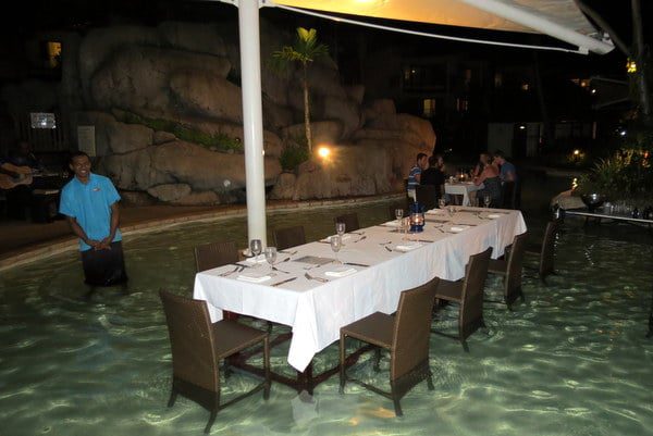 Dinner in the Radisson Blu Fiji Pool