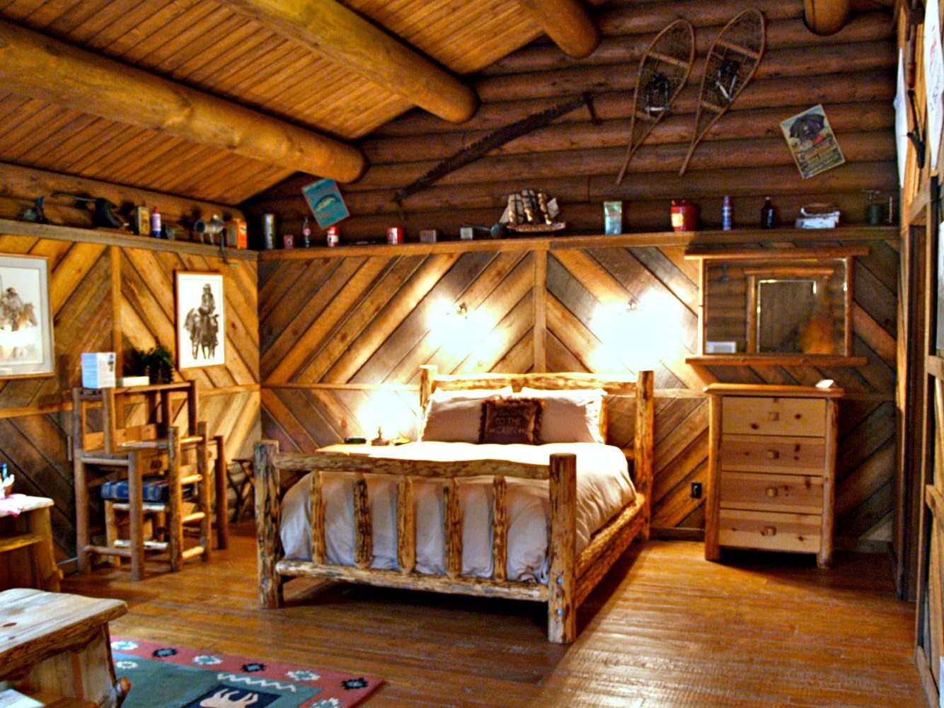 Cabins at Red Horse Mountain Ranch are rustic but cozy.