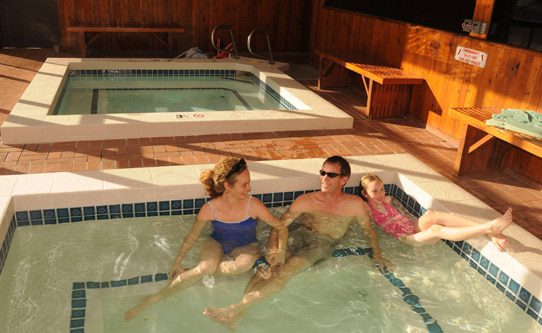 Alta Lodge's hot tubs and sauna are heaven for sore ski muscles. Photo: Alta Lodge.