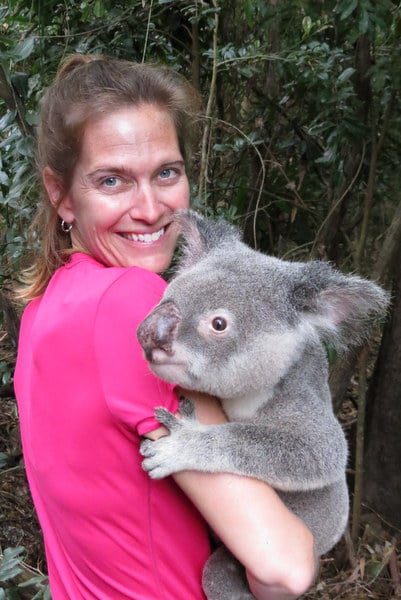 Holding a koala in Australia at Hartley's Crocodile Adventures