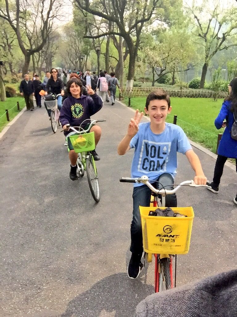 china-with-kids-biking-hangzhou