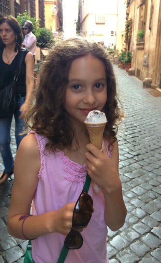 eating gelato in Rome