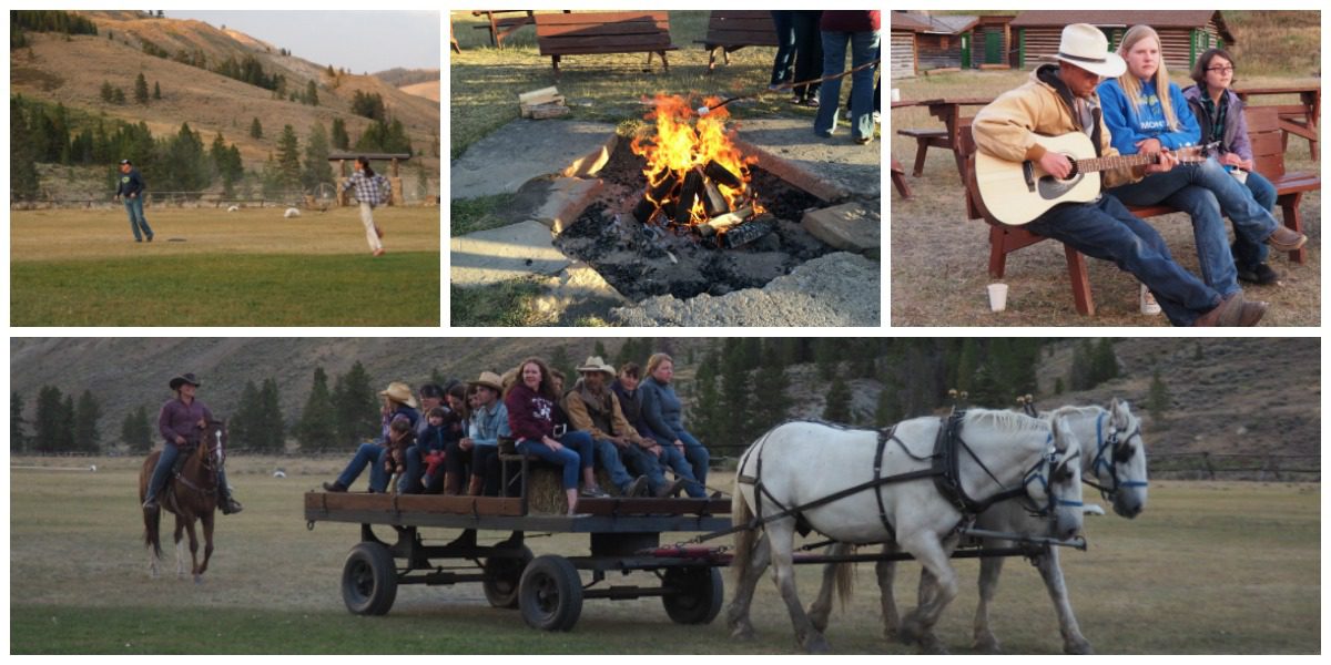 Evening activities at the Nine Quarter Circle Ranch