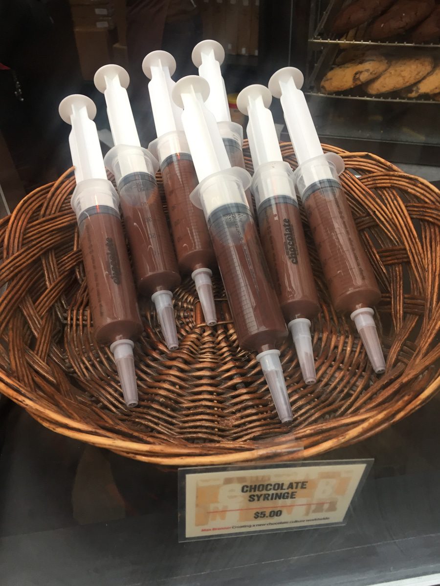 Max Brenner chocolate syringes