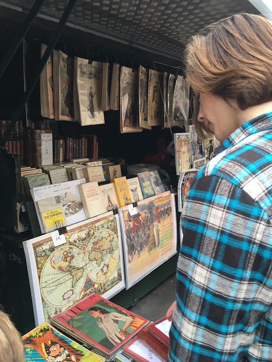 Paris with teens, bookstand