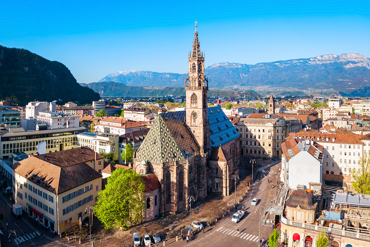 Bolzano Cathedral in the City Center. Photo by saiko3p/AdobeStock