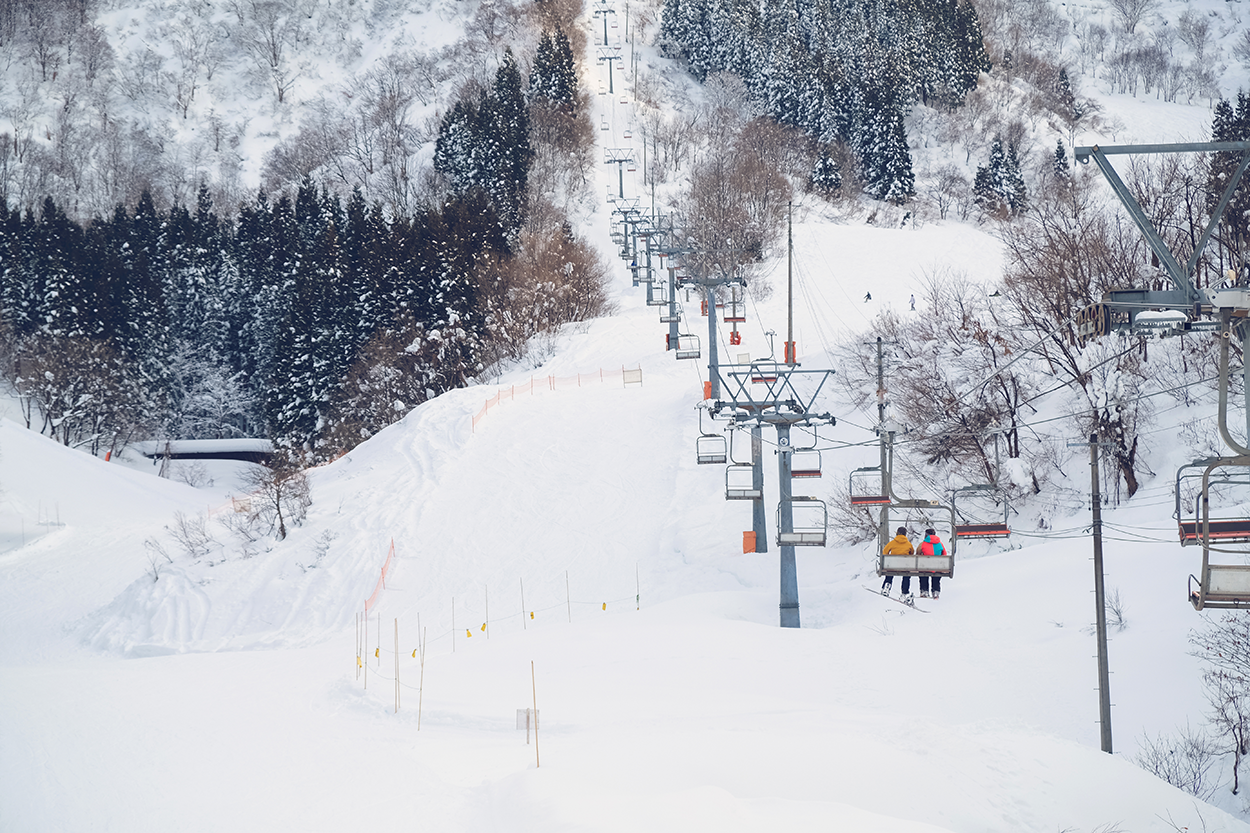 Winter in Japan at a Yuzawa ski resort