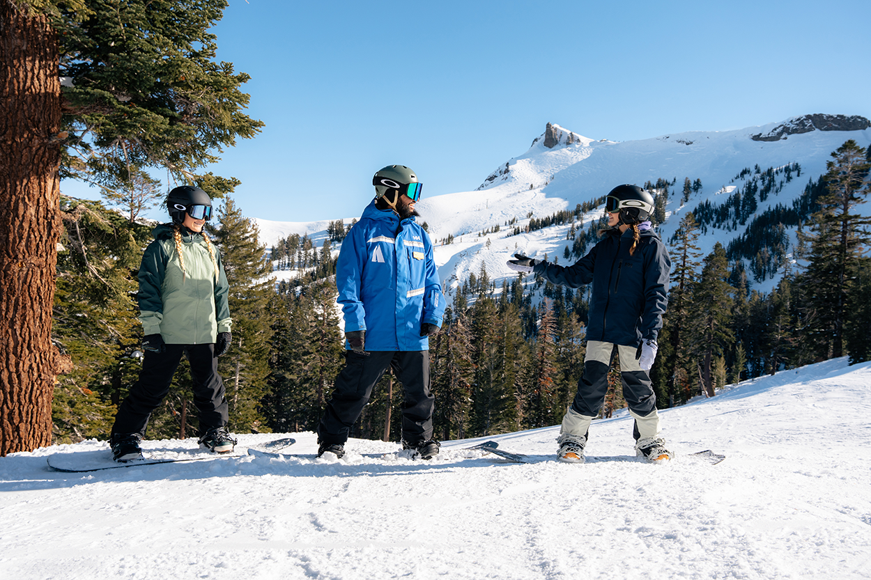 Learning how to snowboard at Kirkwood. Photo by Kirkwood Mountain resort