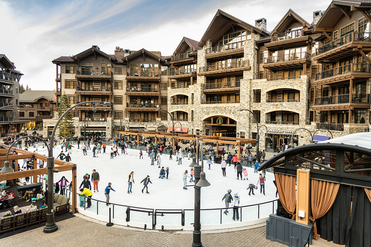 Ice skating in the village at Northstar California Resort Lake Tahoe