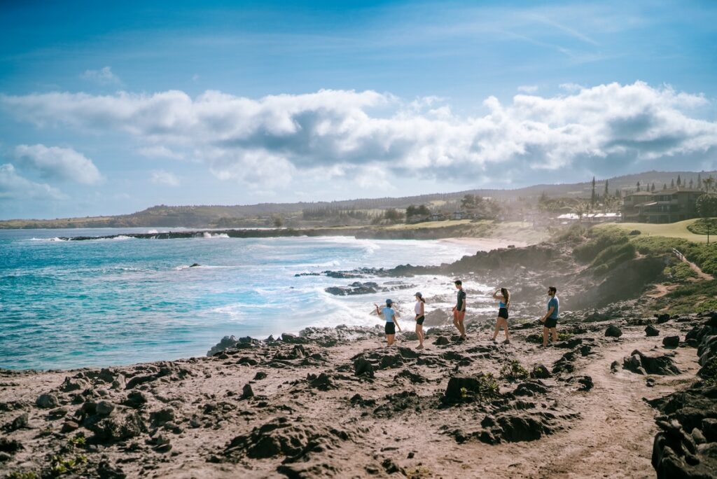walking along Maui's Kapalua Coast